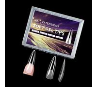 Lot de 240 faux ongles en gel transparent cercueil pour professionnels et nail art - Pointes carrées - Pour ongles en acrylique
