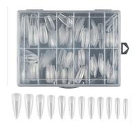 Lot de 240 faux ongles longs pré-formés à presser - Couverture complète des ongles - Faux ongles artificiels pour le bricolage des ongles en salon