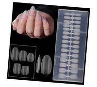 Lot de 240 faux ongles mats avec indicateurs de taille, échelle courte, ovale longue, extension de forme ovale en option, pour salon à domicile, faux avec échelle