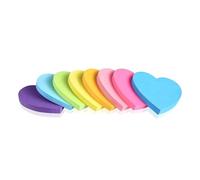 Lot de 240 feuilles de bloc-notes adhésives en forme de cœur pour l'organisation scolaire - Couleur fluo