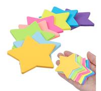 Lot de 240 feuilles de notes adhésives en forme d'étoile - 8 couleurs - Super mignons - Petits blocs de notes autocollantes colorées - Pour l'école, le bureau et la maison (6,6 x 6,6 cm)