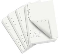 Lot De 240 Feuilles De Papier De Recharge A5 Quadrillé, 6 Trous, Rechargeables, Pour Format A5 (Vierge)[Z897]