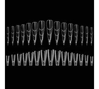 Lot de 240 formes d'ongles en gel, formes d'ongles sandwich, formes d'extension d'ongles double face, faciles à utiliser pour la sculpture, moules à ongles de style français pour débutants