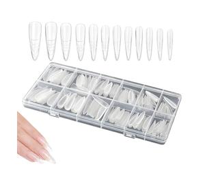 Lot de 240 moules à ongles transparents à presser réutilisables pour femme en acrylique pour travaux manuels, soins personnels, maison, salon professionnel