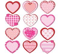 Lot de 240 notes adhésives en forme de cœur, rose et rouge, bloc-notes autocollantes, 12 paquets de 20 feuilles/lot, fournitures d'étude pour le bureau, l'école, les filles, les enseignants, les