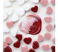 Lot de 240 perles de cire en forme de cœur parfaites pour les cartes, enveloppes, invitations, emballages de vin, lettres (rouge, rose, blanc)