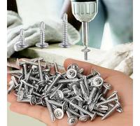 Lot de 240 vis autotaraudeuses TEK à tête bombée en acier inoxydable 410, vis autoperceuses pour métal/meubles, construction et réparation, tête bombée, foret de tournevis cruciforme (argent, 13 + 19