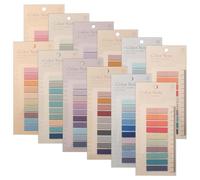 Lot de 2400/3600 notes adhésives avec règle, onglets d'index, onglets repositionnables, marqueur de page transparent, pour le bureau, l'école, la lecture, les points forts et classification (Morandi