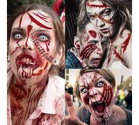 Lot de 248 accessoires de maquillage zombie, pour fausses blessures, cicatrices, tatouages d'Halloween