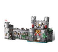 Lot de 2484 blocs de construction médiévaux pour adultes, épée médiévale du Saint-Esprit - Kit de construction de château 3 en 1 rétro créatif pour garçons et filles