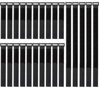 Lot de 25/20 Attache Câble Serre Câble Scratch Sangles de Câble Réglables Câble Management pour Attacher Les Câbles Gestion de Câbles PC TV Bureau Noir.[P22]