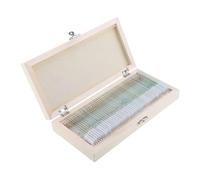 Lot de 25/50/100 lames de microscope préparées pré-fabriquées pour l'enseignement des sciences biologiques de base avec bois pour l'enseignement des sciences de cas