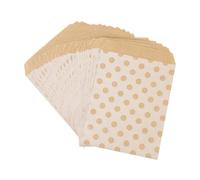 Lot de 25/50 sacs à bonbons en papier kraft de 13 x 18 cm - Sacs d'emballage pour dragées de mariage, biscuits - Pour fête d'anniversaire d'invités - Pochette cadeau décorative (B08, 25 pièces)