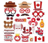 Lot de 25 accessoires de photomaton du Canada avec bâton, accessoires de photomaton pour décoration de fête nationale du Canada