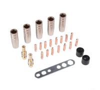 Lot de 25 accessoires de soudage pour 15AK et MB-15, kit d'embouts en cuivre de 0,8 mm pour machine à souder au gaz MIG avec buses, pinces, diffuseurs, isolateurs