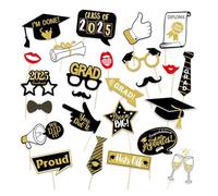 Lot de 25 accessoires photo de remise de diplôme pour la classe 2025 - Décoration de fête