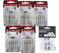 Lot De 25 Aiguilles Pour Machine À Coudre Tricoté,Élastique,Stretch Universelle 130/705 H-S 2045 Grosseur 70,80,90,100 Y 110 Et Pack De 10 Canettes Machine À Coudre
