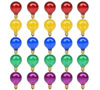 Lot de 25 ampoules de rechange G40 - 7 W - 2200 K - Blanc chaud - Tungstène - E12 - Pour balcon, véranda, fête, éclairage de terrasse, mariage, balcon, décoration - Tension 220-240 cm (multicolore)