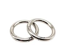 Lot de 25 anneaux à ressort en métal for porte-clés, sac en cuir, ceinture, boucle, chaîne for chien, fermoir à pression, pendentif, déclencheur, DIY(Silver,Inside diameter 38mm)