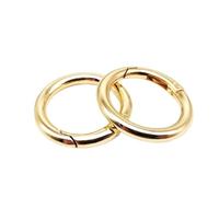 Lot de 25 anneaux à ressort en métal for porte-clés, sac en cuir, ceinture, boucle, chaîne for chien, fermoir à pression, pendentif, déclencheur, DIY(Gold,Inside diameter 20mm)