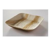 lot de 25 assiettes compostables en palmier carrées 17 x17 cm G