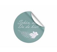 Lot de 25 autocollants « Schön dass du da bist » pour cadeaux d'invités, ou petits cadeaux pour mariage, baptême, anniversaire, anniversaire de mariage (4,5 cm, ronds)