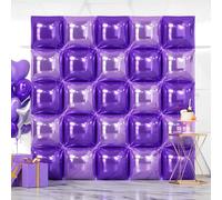 Lot de 25 ballons carrés violets métalliques + violet clair métallique