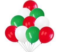 Lot de 25 ballons en latex de 30,5 cm, rouge, blanc, vert