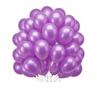 Lot de 25 ballons en latex de qualité hélium pour fête d'anniversaire, mariage, fête prénatale, Noël et événements - Durable et polyvalent - Violet clair uni