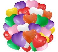 Lot de 25 ballons multicolores en forme de cœur de 25,4 cm pour fête d'anniversaire, Saint-Valentin, demande en mariage, anniversaire de mariage, Noël, festival, décoration de fête romantique
