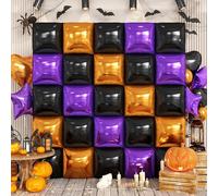 Lot de 25 ballons muraux en aluminium double face pour Halloween, anniversaire, fête prénatale, décoration de fête