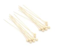 Lot de 25 bâtons diffuseurs en bois de rotin, 2 x 8 x 220 mm, perles en spirale de rechange pour diffuseur d'huile et de parfum
