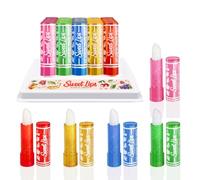 Lot de 25 Baumes à Lèvres Transparents Sweet Lips par Beauty4Britain - 5 Saveurs Fruitées, Soin Longue Durée des Lèvres, Vente en Gros