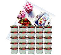 lot de 25 bocaux 230 ml To 82 fruits avec couvercle et livret de recettes Diamant Gelierzauber
