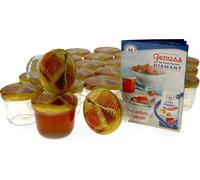 lot de 25 bocaux à conserves 230 ml couvercle nid d'abeille bocaux ronds à conserves bocaux de stockage verre conservation