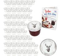 lot de 25 bocaux de 230 ml + couvercle Twist-Off TO82 Alois Hirsch + carnet