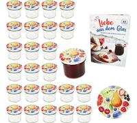 lot de 25 bocaux en verre renversé 125ml TO66 Comic-Fruit Couvercle DiamantSucre-Recette