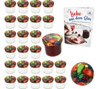 lot de 25 bocaux en verre renversé 125ml TO66 Fruits Couvercle DiamantSucre-Recette