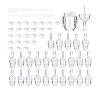 Lot de 25 boîtes à lèvres en plastique vides en forme de peigne à miel, 6 ml, mini conteneurs à lèvres transparents, rechargeables, avec 2 entonnoirs en plastique, pour femmes et filles,