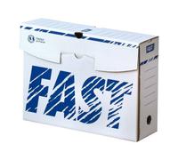 Lot de 25 boîtes archives carton Fast - Dos 10 cm - Blanches