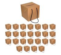 Lot de 25 Boîtes Cubiques Kraft 150x150x150 mm - Parfaites pour les Cadeaux de Noël, Anniversaires, Souvenirs de Mariage, Baby Showers & Autres Festivités