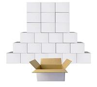 Lot de 25 boîtes d'expédition en carton ondulé Blanc 15 x 10 cm