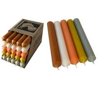 Lot de 25 bougies à tige - Colorées dans la masse et anti-goutte - 2,2 cm de diamètre, 18 cm de long - Fabriquées en Allemagne - Mélange de bougies de qualité supérieure en ivoire, ocre, curry, sauge
