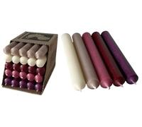 Lot de 25 bougies à tige - Colorées dans la masse et anti-gouttes - 2,2 cm de diamètre, 10 cm de long - Fabriquées en Allemagne - Mélange de bougies de qualité supérieure en rouge bordeaux, aubergine