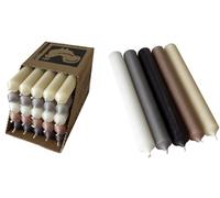 Lot de 25 bougies à tige colorées et anti-goutte - 2,2 cm de diamètre, 10 cm de long - Fabriqué en Allemagne Mélange de bougies de qualité supérieure en ivoire, anthracite, bleu, bleu foncé et bleu
