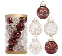 Lot de 25 boules de Noël à paillettes pour fête et cérémonie de mariage - Décorations à suspendre pendant les vacances (café doré)