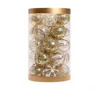 Lot de 25 boules décoratives à paillettes pour arbres à mettre en valeur l'ambiance de vacances et de mariage (or blanc)
