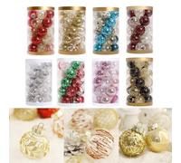 Lot de 25 boules décoratives à paillettes pour arbres à mettre en valeur pour les fêtes et les mariages (rouge, vert, blanc)