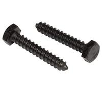 Lot de 25 boulons hexagonaux en acier inoxydable de 6,35 mm x 3,8 cm (25 pièces) noir oxydé aux États-Unis par Makers Bolt