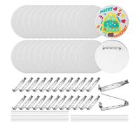 Lot de 25 boutons a epingles a faire soi-meme, pour peindre des panneaux en toile et creer ses propres boutons a epingles.